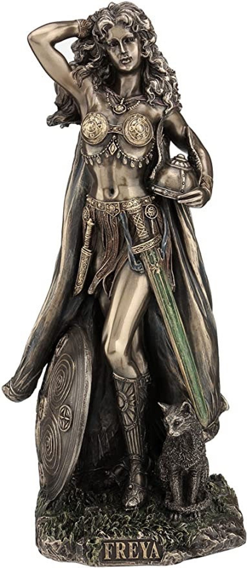 Large Freya Norse Goddess of Love, Beauty and Fertility Statue 10.5