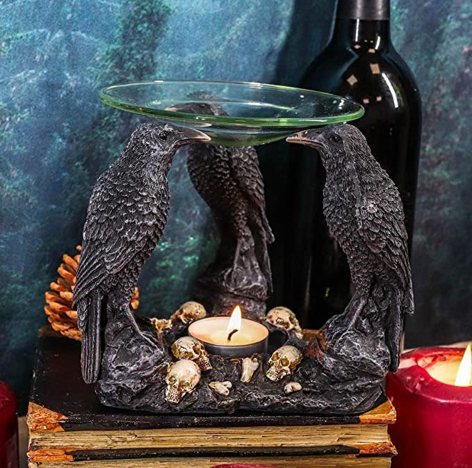 Three Ravens Statue Oil Diffuser Tea Light Candle Holder | Etsy