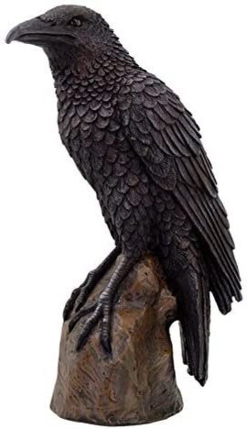 resin raven statue