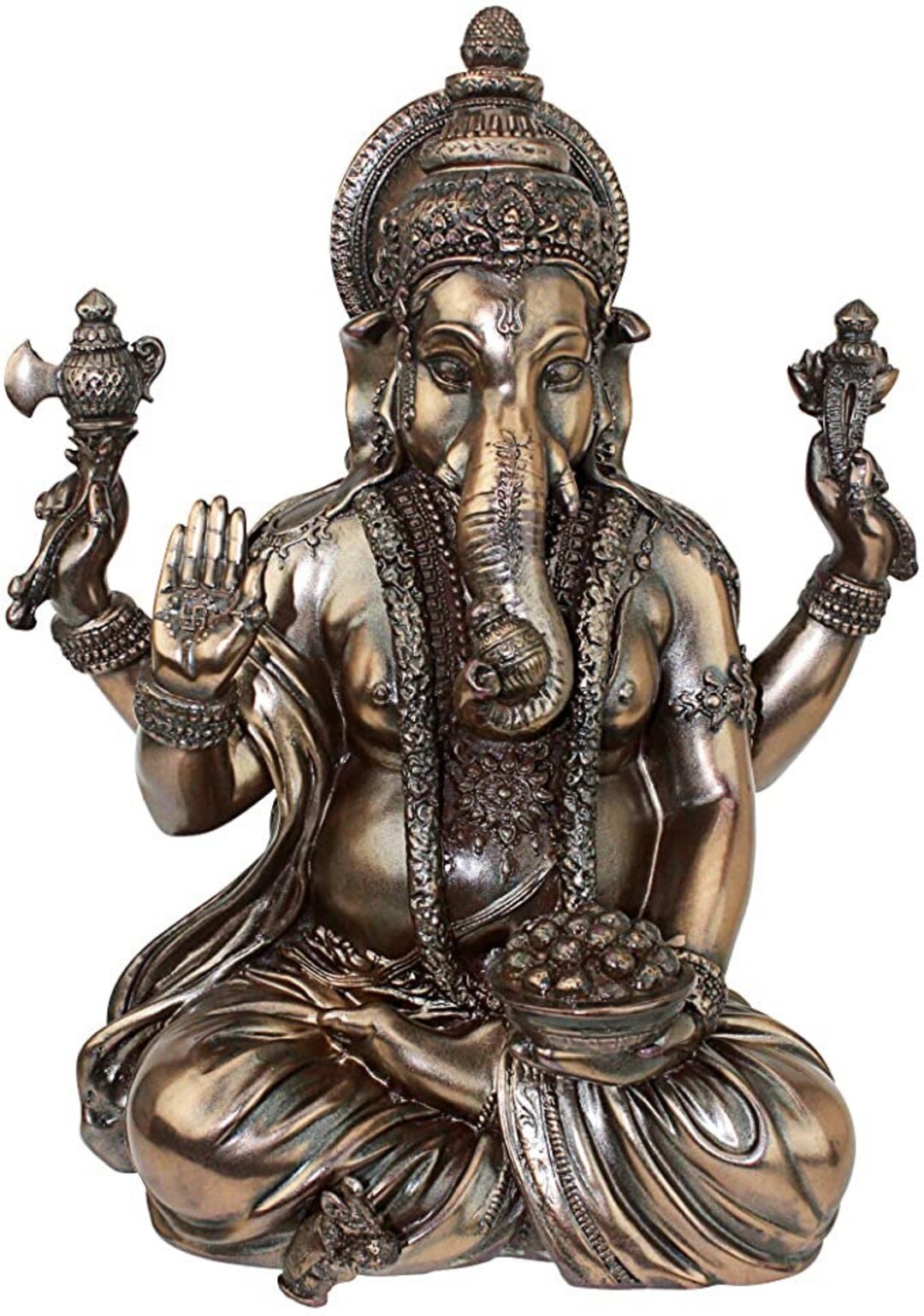 Sitting Lord Ganesha Elephant Statue 11 Inch Polyresin Faux - Etsy