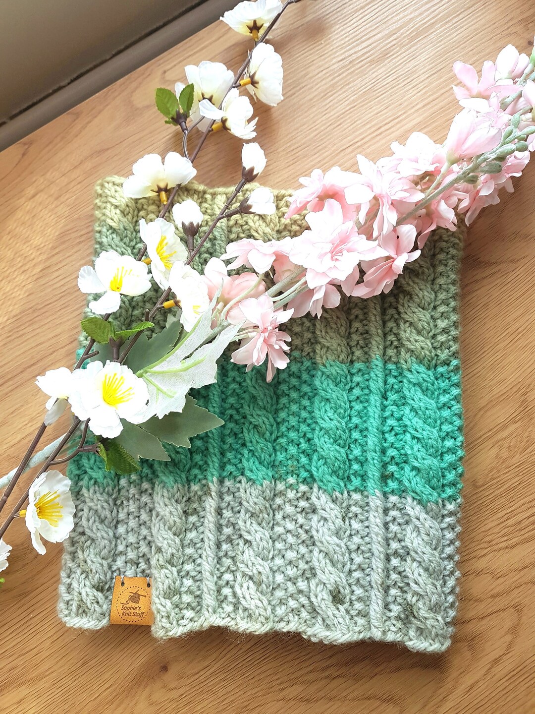 Knitting Pattern for Moss Cable Cowl Neckwarmer , Printable PDF