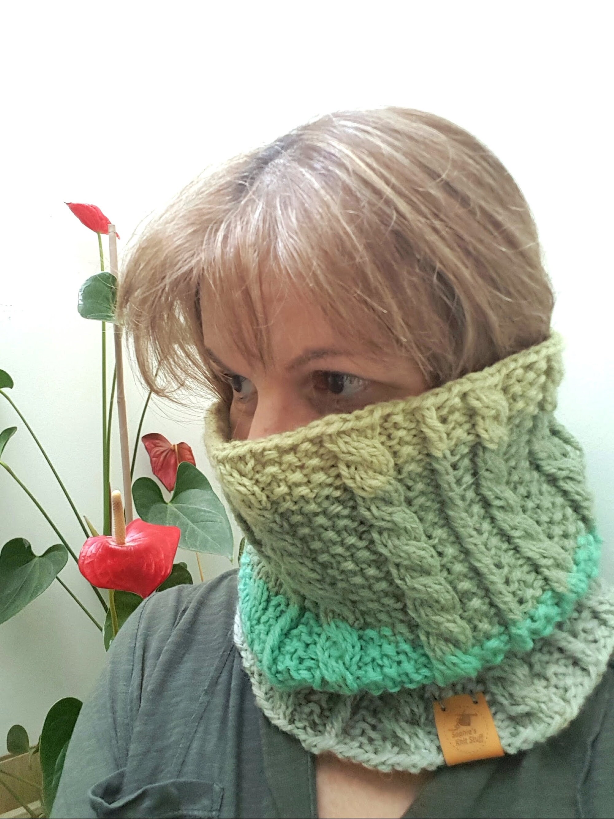 Knitting Pattern for Moss Cable Cowl Neckwarmer , Printable PDF