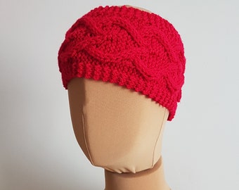 Knitting Pattern: I Love Cables - Headband with Heart Shaped Cables,  Easy Instructions English And French.