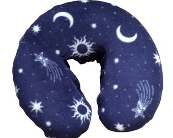 Massage Face Cradle Cover - "Seamless" Crescent Style Fleece - Night Sky Print