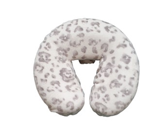 Massage Face Cradle Cover - "Seamless" Crescent Style Fleece - Neutral Cheetah Print