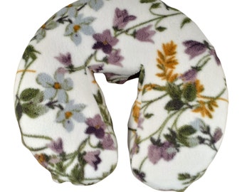 Massage Face Cradle Cover - "Seamless" Crescent Style Fleece - Flower Garden Print