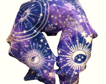 Two (2) Seamless Celestial Signs Print Fleece Massage Face Pad Drapes