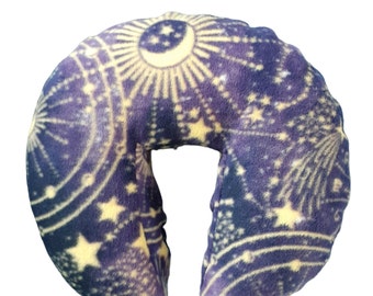 Seamless Oakworks AeroCel Style Fleece Massage Face Pad Cover - Purple Zodiac Print