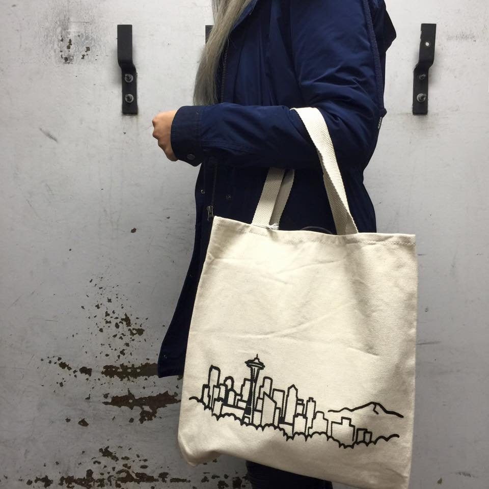 Seattle Skyline Tote Bag - Etsy