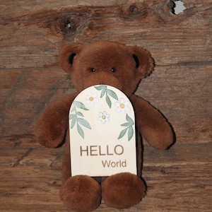 Hitos mensuales de madera, fotos de bebé, hitos de recién nacidos, regalo para baby shower, accesorios para fotos de recién nacidos, flores y hojas 3D, intercambiables