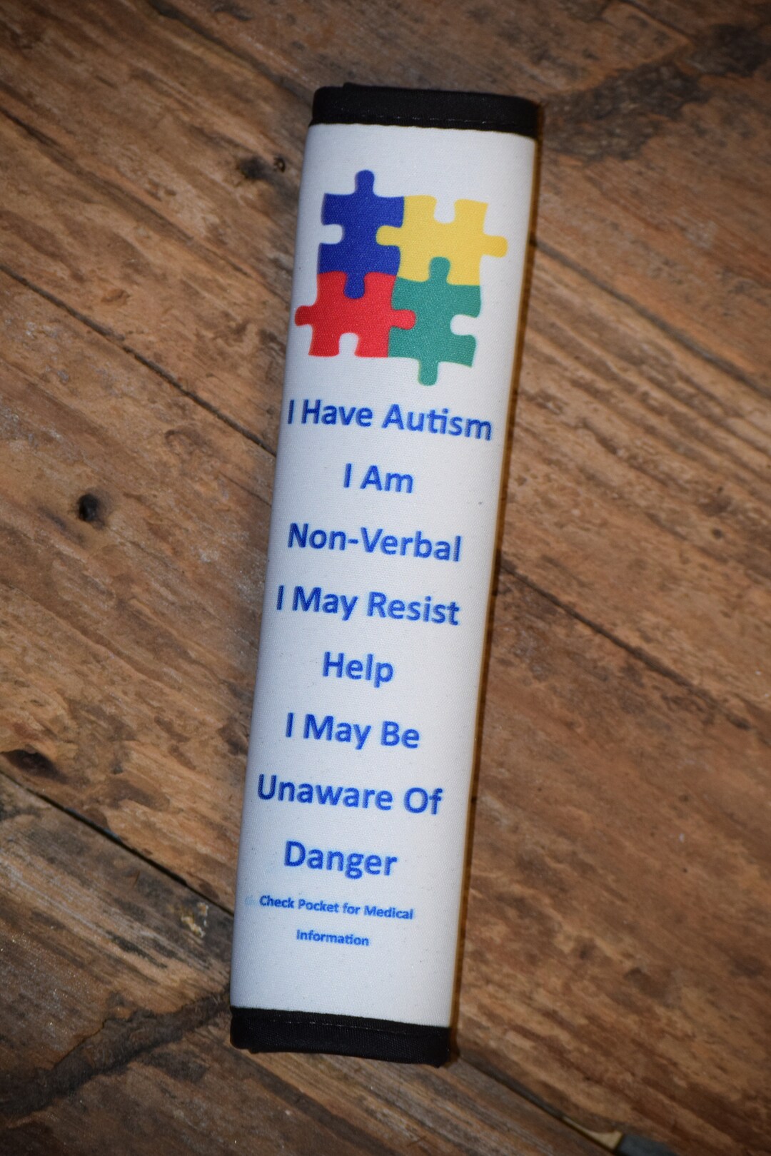 Autism Awareness Seat Belt Cover Identification Medical Alert Special