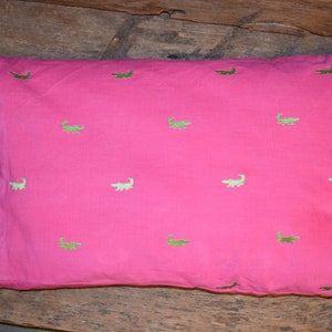 Hot Pink and Lime Alligator Nap Time/Travel Pillowcase, Toddler Pillowcase, Pillowcase, Mini Pillowcase Fits a 12X16 Pillow Form