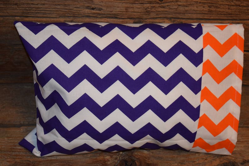 Purple Chevron with Orange Chevron Trim Nap TimeTravel Pillowcase Pillowcase Toddler Pillowcase Mini Pillowcase Fits a 14x20 Pillow Form