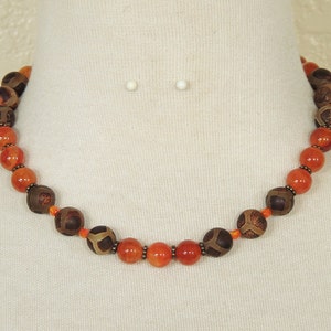 Carnelian Necklace - Southwestern Necklace - Burnt Orange Necklace - Southwestern Orange Necklace - Autumn Necklace - Brown and Orange