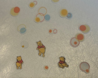 Bubbles and Winnie the Pooh Arc Babies Iron on Fabric Appliques Pre-Cut