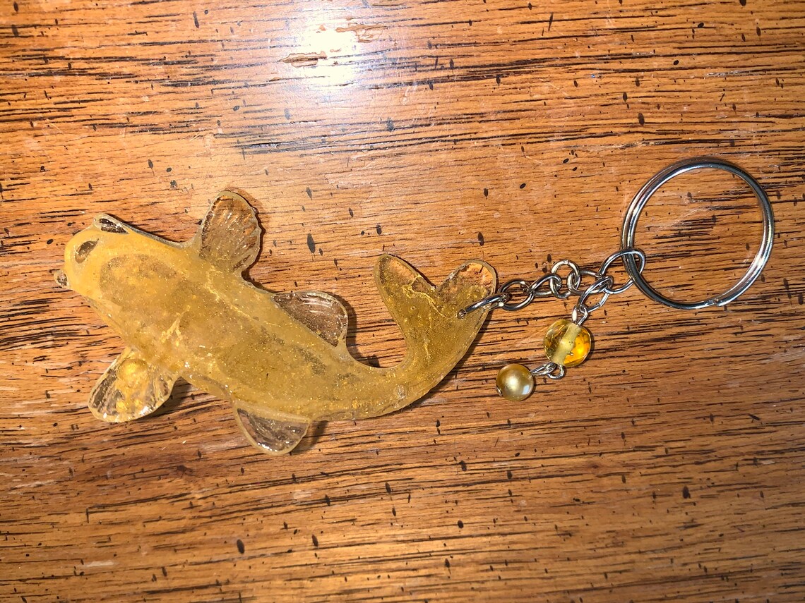 Koi Fish Golden Keychain Handmade Keychains Etsy