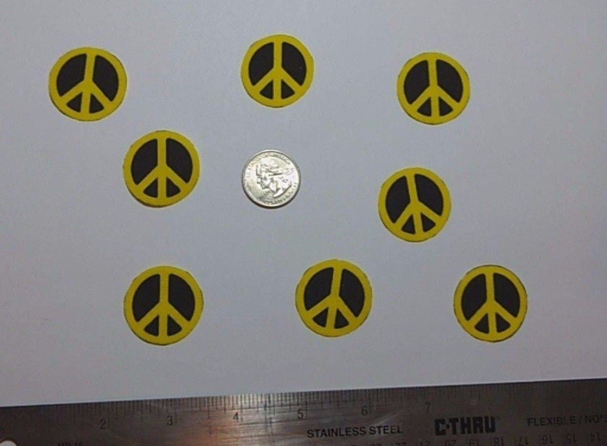 8 Yellow Peace Sign Iron on Fabric Appliques Pre-cut Kids - Etsy Hong Kong
