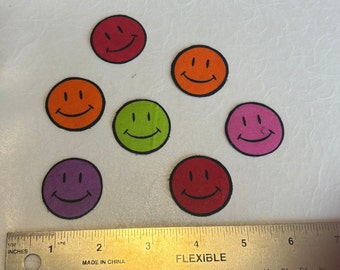 Smiley Face Iron on Fabric Appliques Pre-Cut