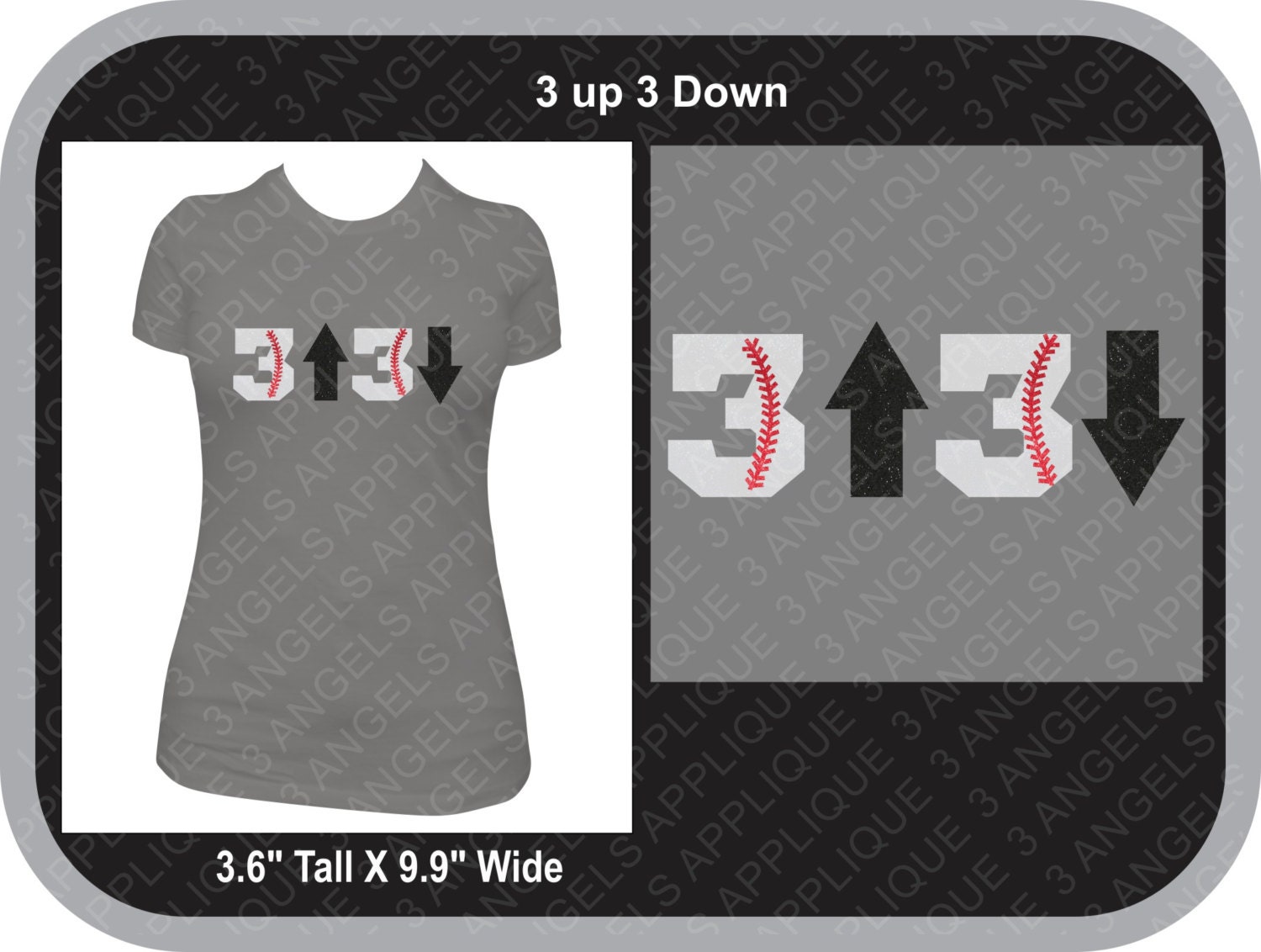 Softball House Divided Baseball 3 Up 3 Down Sublimation Transfer READY TO PRESS