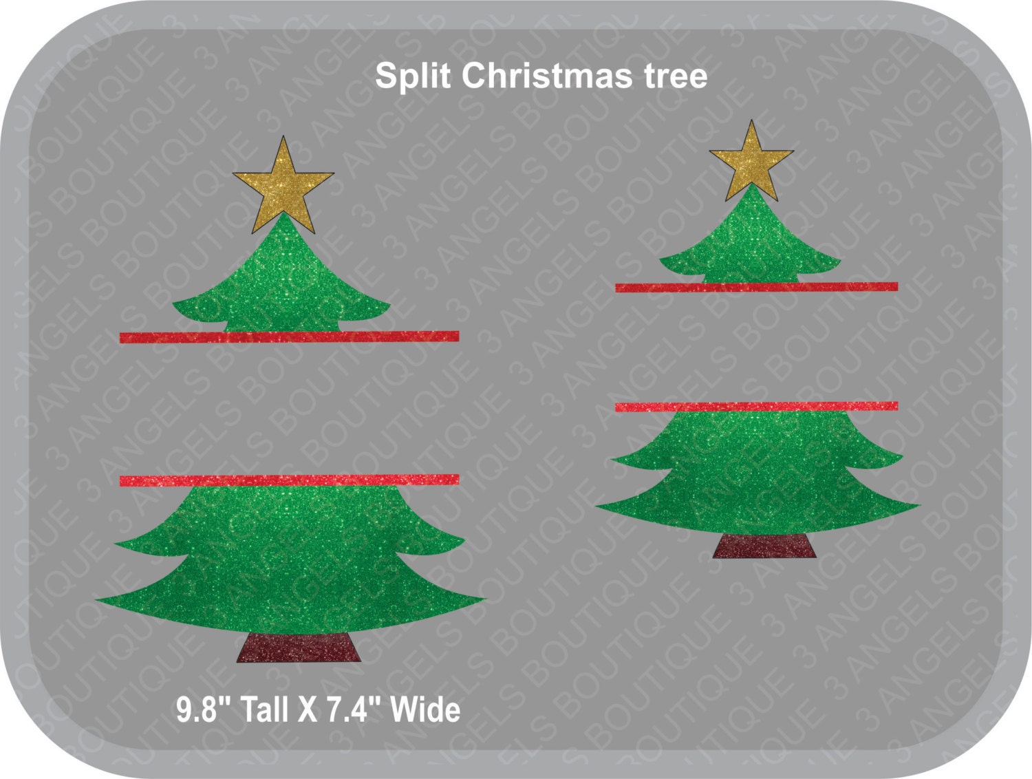 Split Christmas Tree SVG Cutter Design INSTANT DOWNLOAD Split Christmas Tree SVG Cutter Design INSTANT DOWNLOAD
