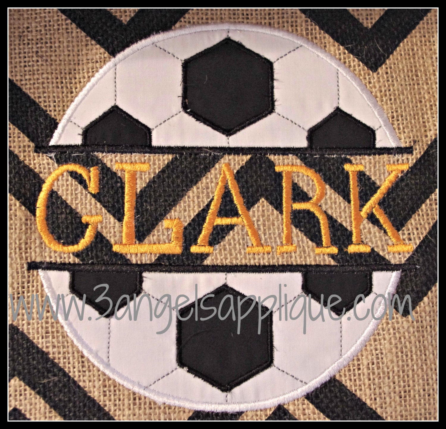 Split Soccer Ball Digital Applique Design 2 Sizes INSTANT Etsy