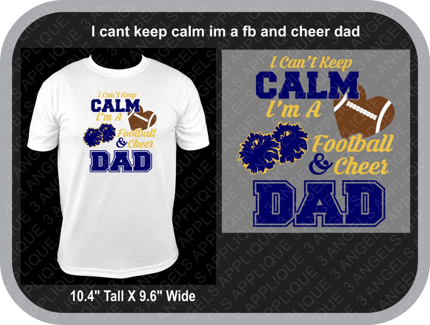 Download I Can't Keep Calm I'm a Football And Cheer Dad SVG | Etsy