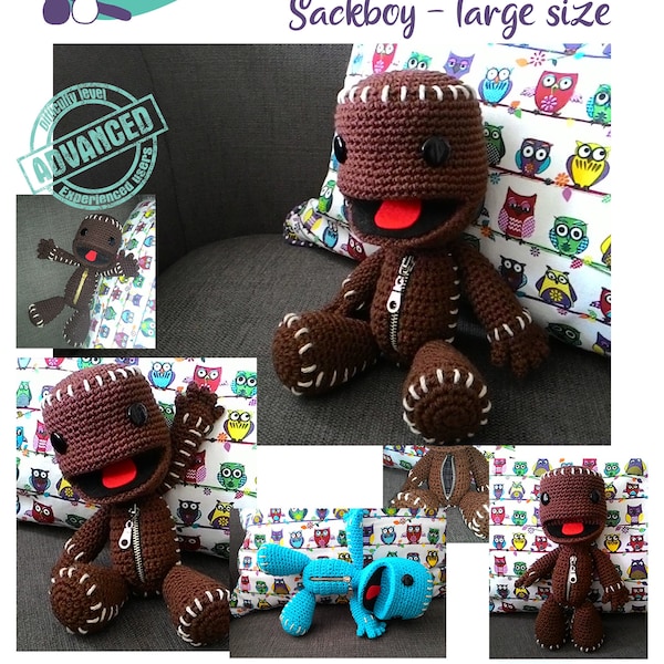 Sackboy groß - Amigurumi Anleitung von Emvycreates