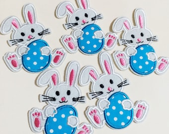 easter egg bunny iron on applique patch image embroidered embellishment
