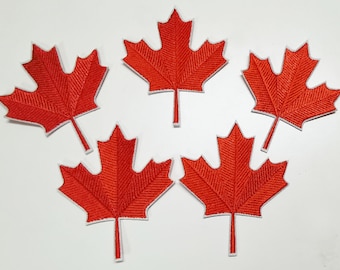 10pcs Canadian Maple Leaf Canada Day Canadian Flag Patriotic Iron On / Sew On Embroidered Patches Appliques Machine Embroidery ProjectDIY