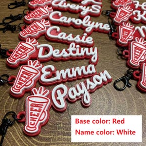 5/10/20 Personalized Customized Megaphone Cheer Cheerleader Cheerleading Keychain Keyring Name Backpack Tag 3D Printed Game Day Sport Team