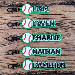 En vrac 5/10/20 baseball personnalisé imprimé 3D nom porte-clés porte-clés sac à dos étiquette de bagage match équipe fête d'anniversaire faveur cadeau cadeau