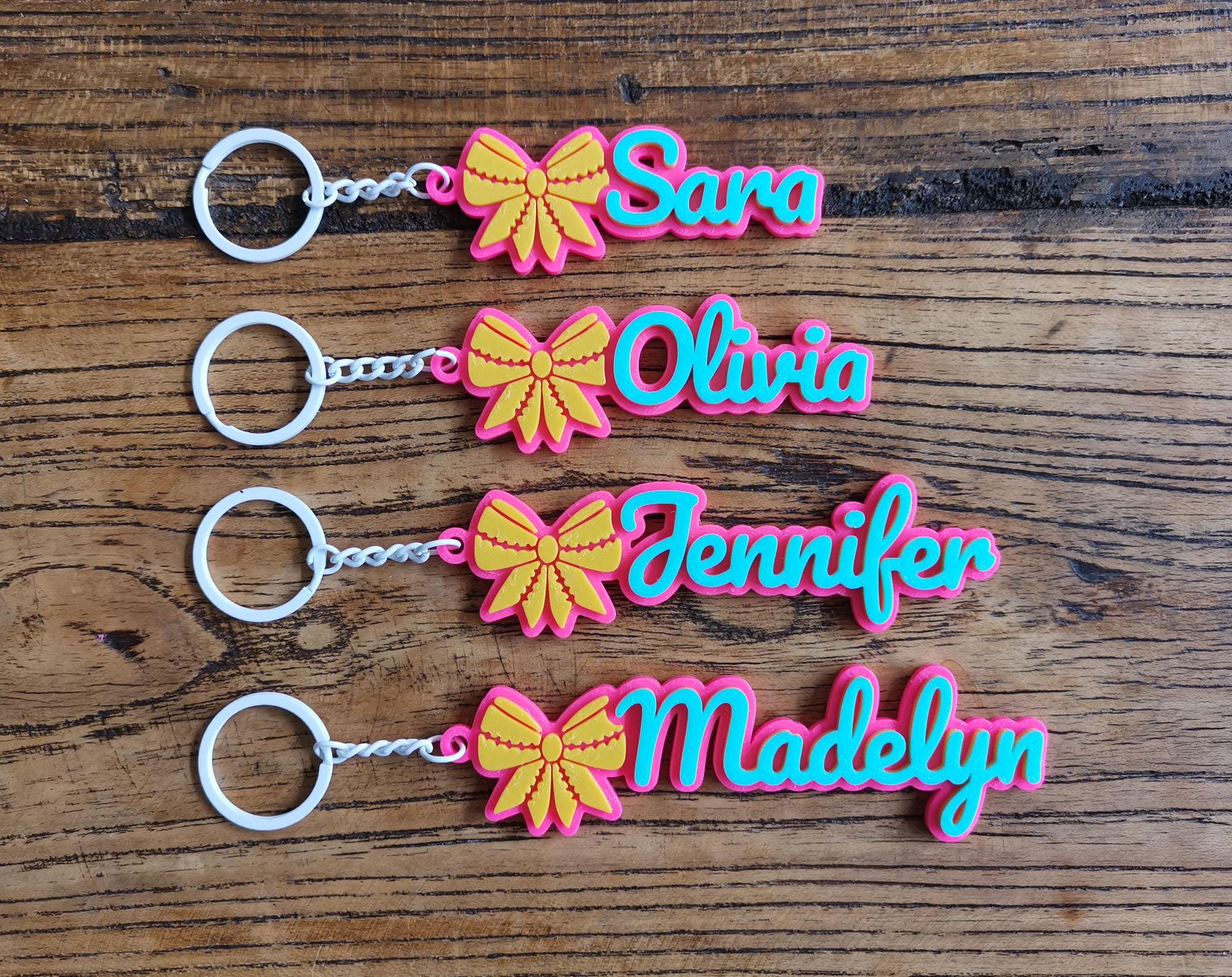 Cheerleading Ribbon Keychains 5/10/20 Personalized Custom Softball Cheer Bow Ribbon Cheerleader ...