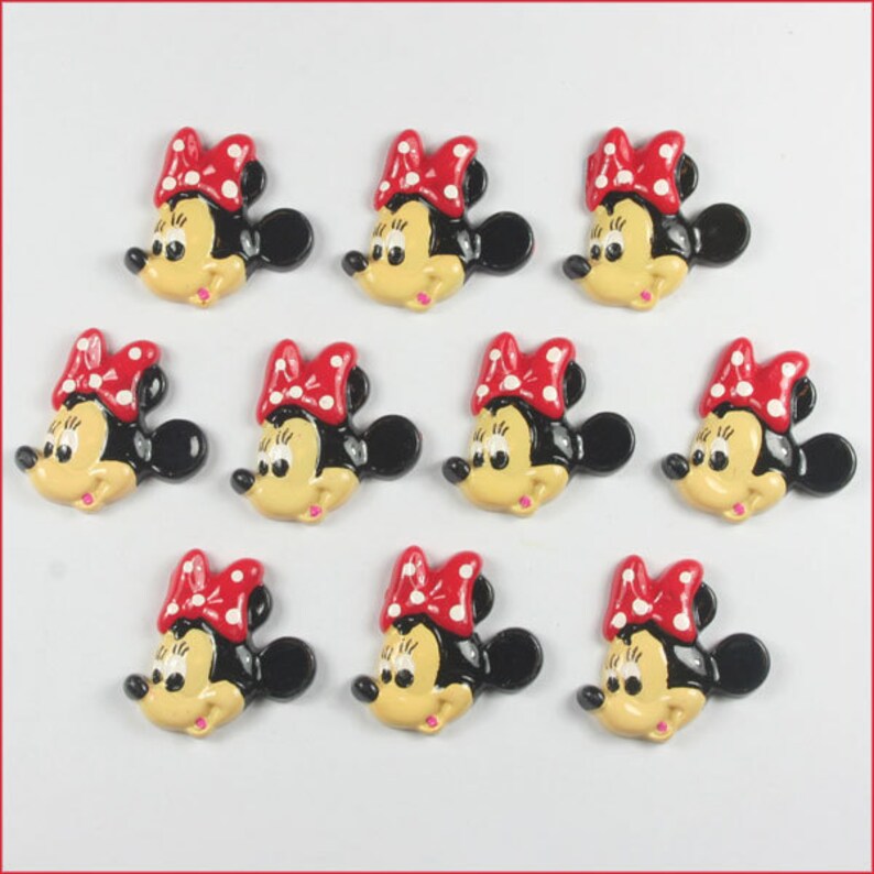 10 pcs Resin Princess Minnie Flatbacks Scrapbooking Hair Bow Center Crafts