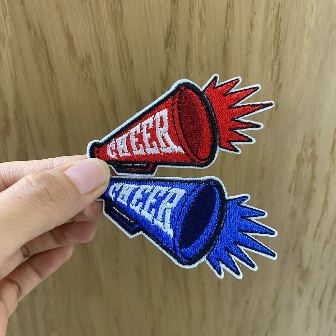 10pcs Cheer Cheerleader Megaphone Iron on Patch Squad Team Bullhorn