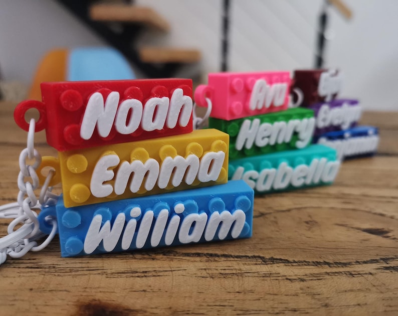 Personalized Brick Block Keychain - Bulk Custom Name Bricks for Kids ...