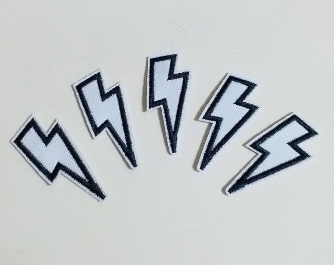 5x2cm 15pcs Cute Lightning Bolt Patches Iron on Sew on Appliques