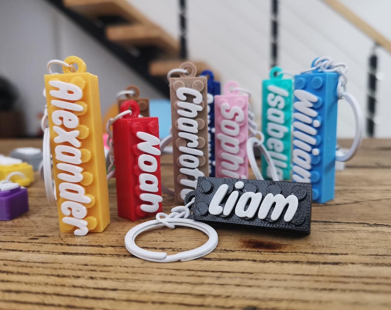 Personalized Brick Block Keychain - Bulk Custom Name Bricks for Kids ...