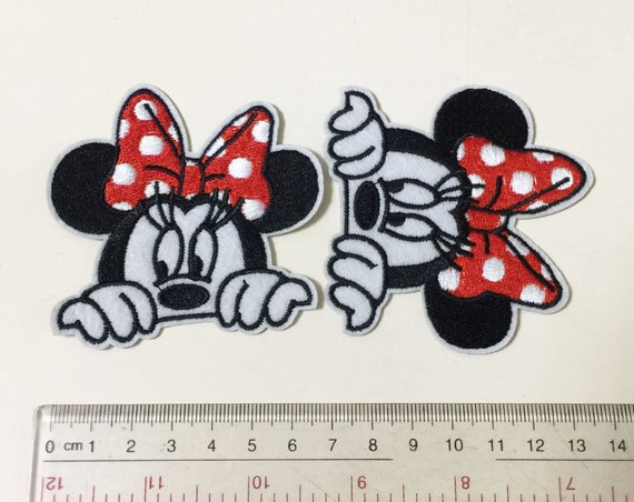 7.2x7.2cm 10pcs Peekaboo Peek a Boo Minnie Mouse Patches Iron on  Embroidered Patches Appliques Machine Embroidery Needlecraft Birthday DIY -   Ireland