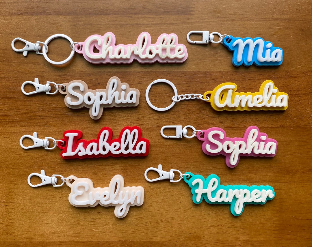 Bulk 5/10/20 Custom Personalized 3D Printed Name Keychains Keyring ...
