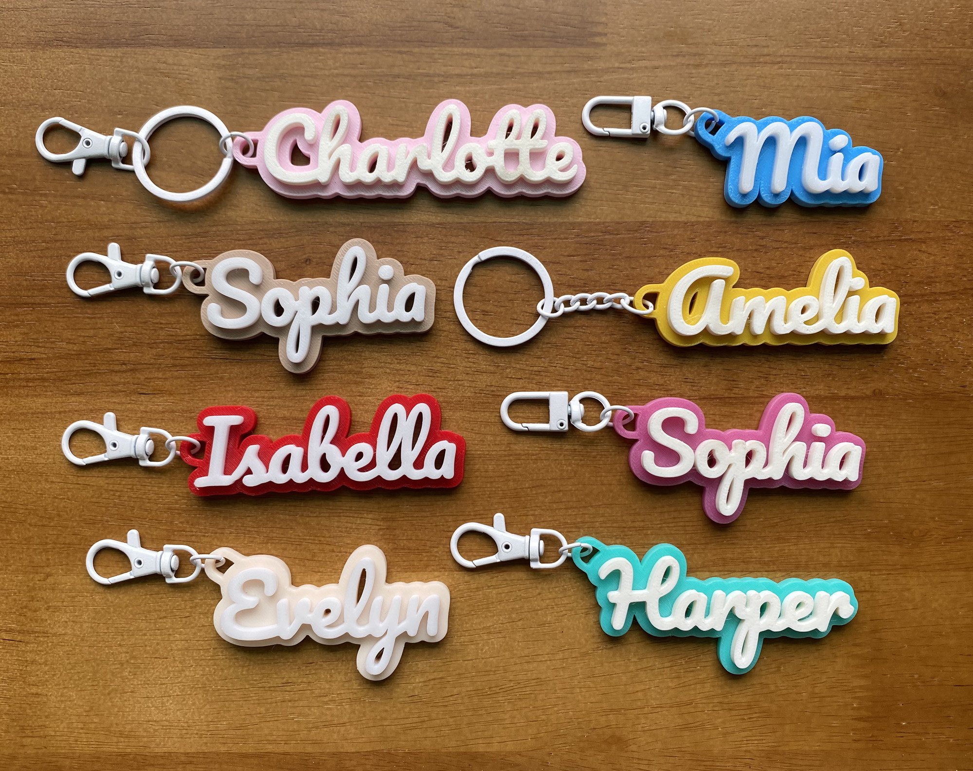 Bulk 5/10/20 Custom Personalized 3D Printed Name Keychains Keyring Backpack Bottle Lunch Box Tag Birthday Party Pavor Team Gifts Wholesale