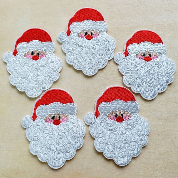 1 BOYS SANTA CHRISTMAS XMAS KIDS IRON ON SEW ON PATCH GIRLS APPLIQUE