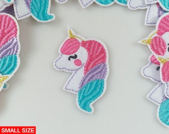 4x6.3cm 15pcs Unicorn Felties Iron On Patches Embroidered Patches Appliques Machine Embroidery Needlecraft Craft KIDS Child project