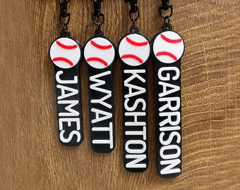 5/10/20 High School College Baseball Tee Ball T-Ball Game Day Personalized 3D Printed Sport Team Name Keychain Backpack Bag Tags Party Gifts