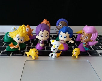 set of 12pcs Bubble guppies birthday Cake Topper 3D Figure Cake Decoration Party Decoration