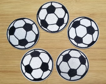 2.3"x2.3" 10pcs Soccer ball Sports Iron On Embroidered Patches Appliques Machine Embroidery Cheer Jeans Shirt Cap Headband Backpack Patches