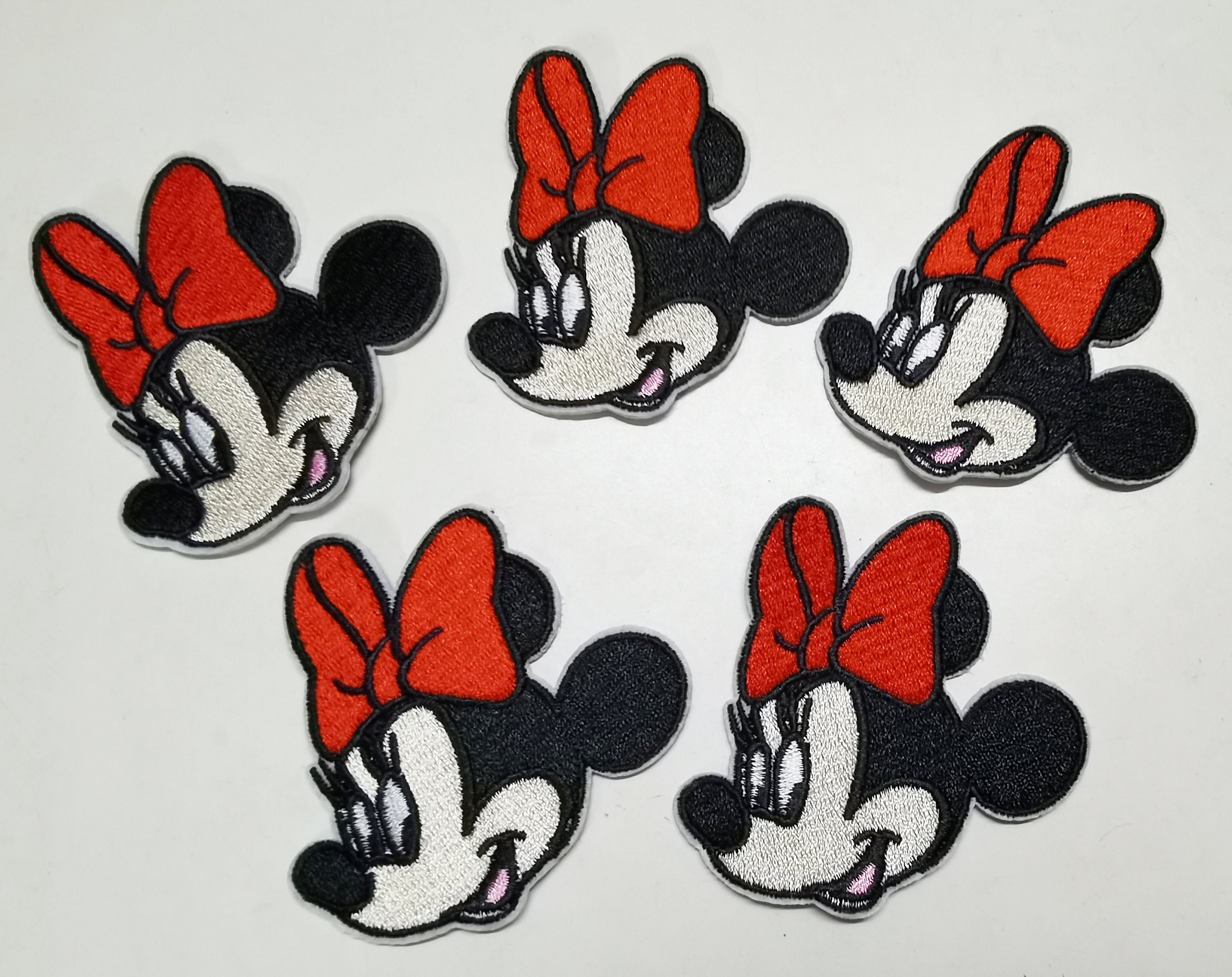 6.7x6.5cm 10pcs Minnie Mouse W/ Red Bow Minnie Head Iron on 