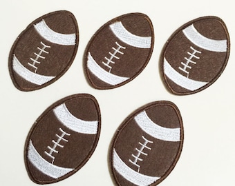 5.3x8cm 10pcs American Football Sport Iron On Embroidered Patches Appliques Machine Embroidery Needlecraft Sewing Game Day Trucker Hat Patch