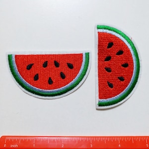 7.8x4.3cm 10pcs Water Melon Watermelon Red Slice Summer Iron On Embroidered Patches Appliques Machine Embroidery Needlecraft Sewing Clothes image 2