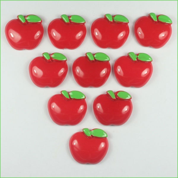 Lot 10pcs Resin Red Apple Fruit Resin Cabochon Flatbacks Flat Back Scrapbooking Hair Bow Center Crafts Embellishments DIY