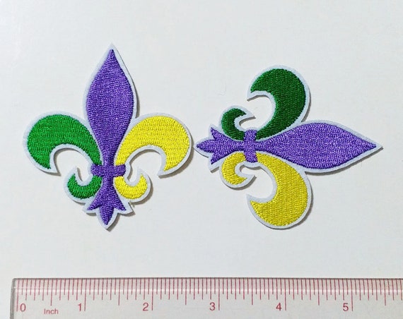 Stars and Confetti Iron on Mardi Gras Applique Patch
